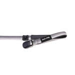 Gray dog leash with black magnetic buckle and 'Soul and Tail' branding on a white background