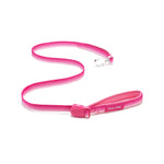 Pink dog leash with a clip & a pink magnetic buckle  on a white background