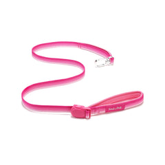 Pink dog leash with a clip & a pink magnetic buckle  on a white background