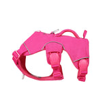 Pink dog harness on a white background